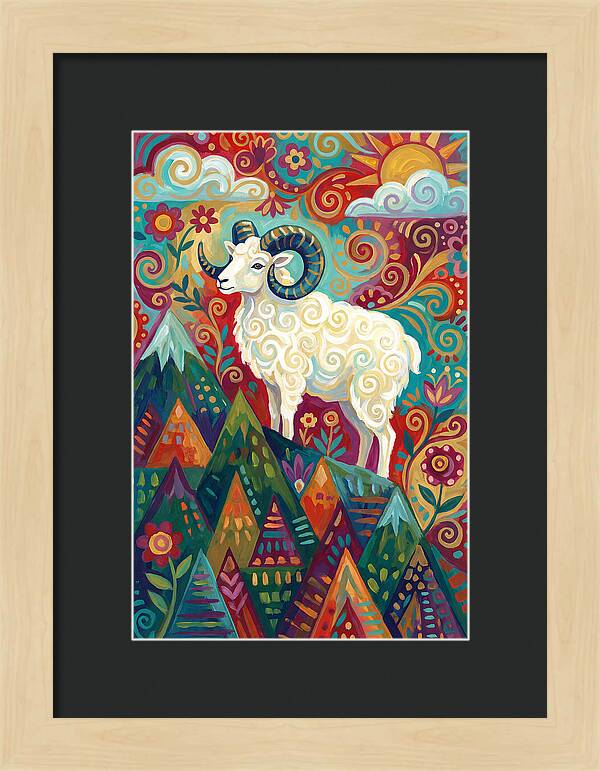 Dall Sheep In Vibrant Landscape