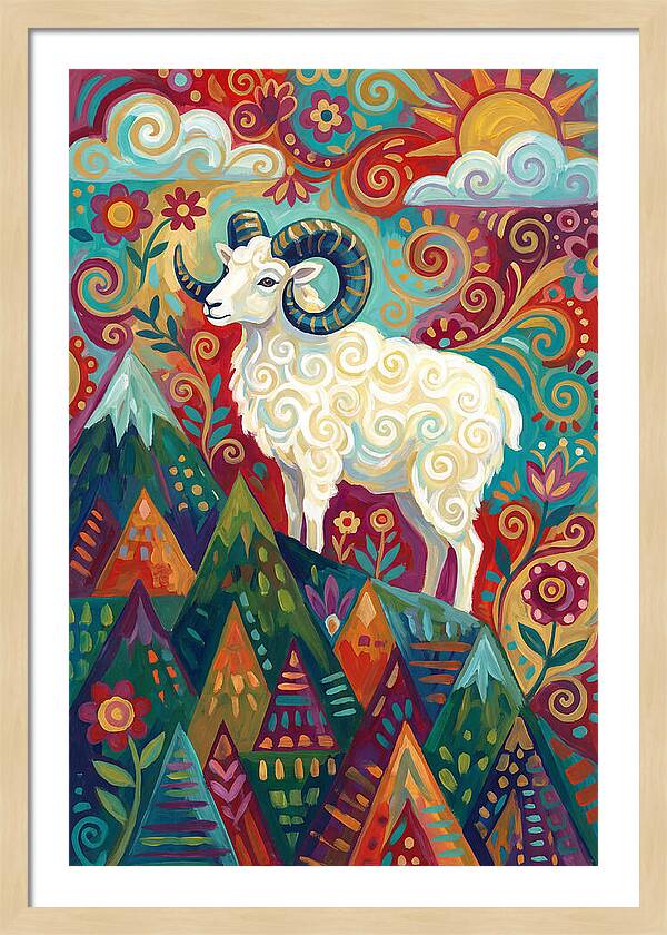 Dall Sheep In Vibrant Landscape