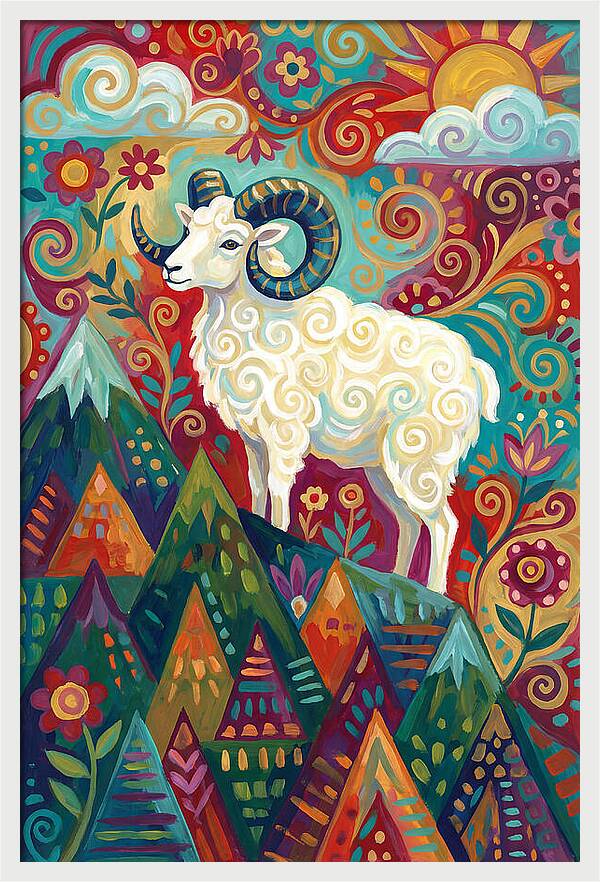 Dall Sheep In Vibrant Landscape