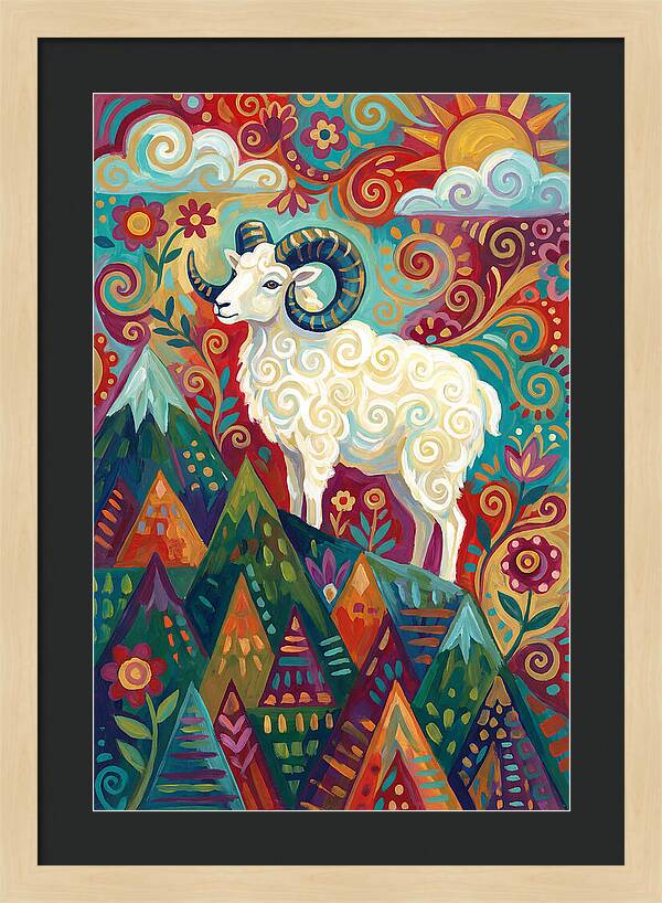 Dall Sheep In Vibrant Landscape