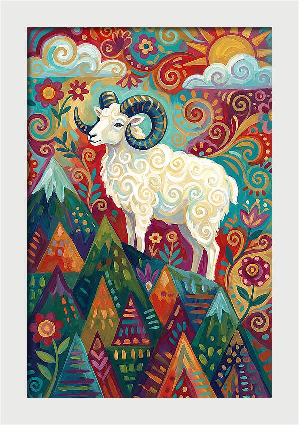 Dall Sheep In Vibrant Landscape