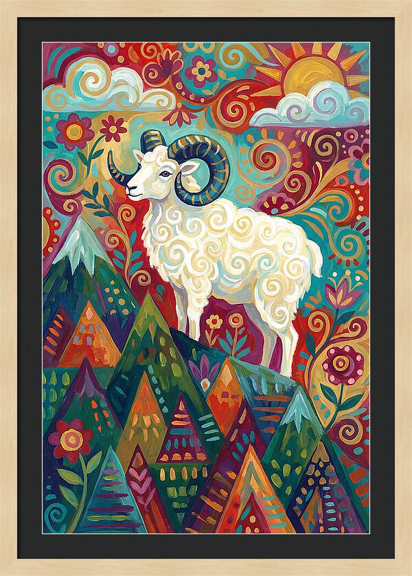 Dall Sheep In Vibrant Landscape