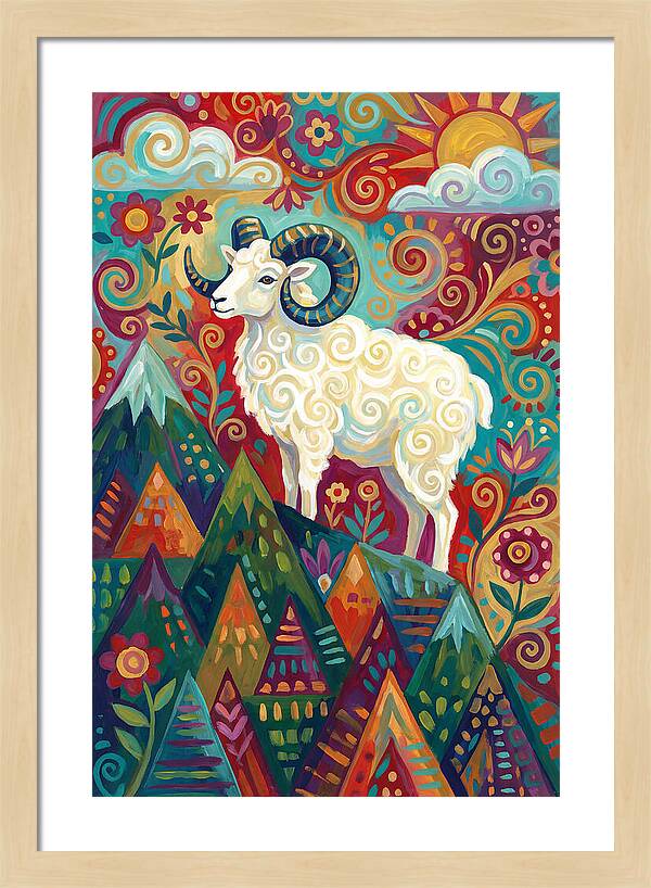 Dall Sheep In Vibrant Landscape