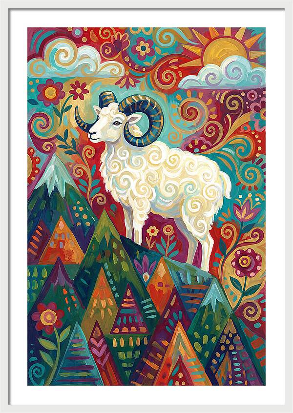 Dall Sheep In Vibrant Landscape