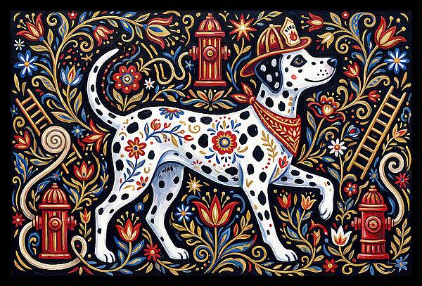 Dalmatian In Floral Splendor