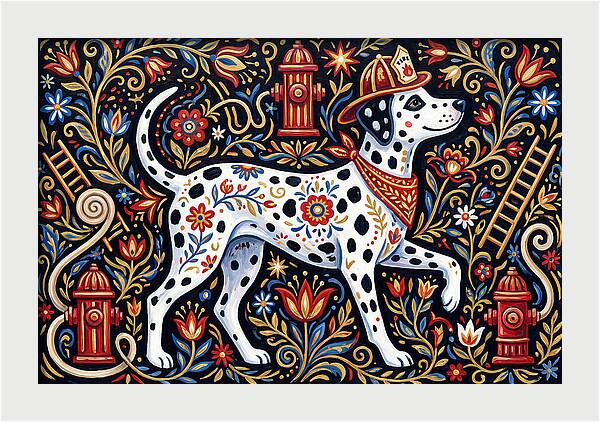 Dalmatian In Floral Splendor