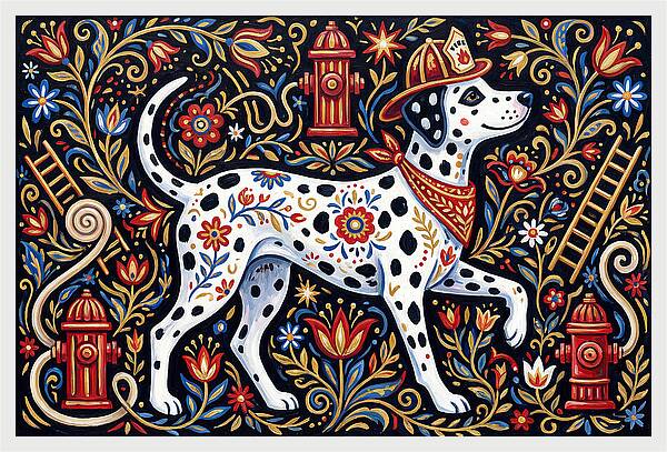 Dalmatian In Floral Splendor