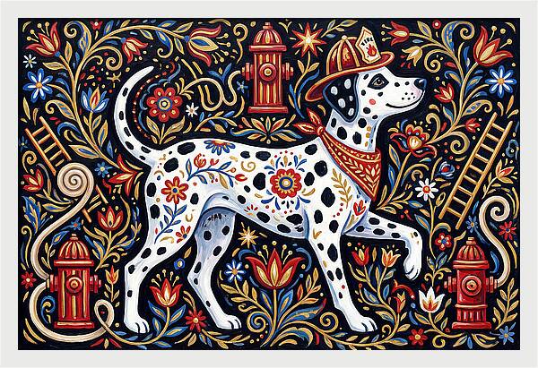 Dalmatian In Floral Splendor