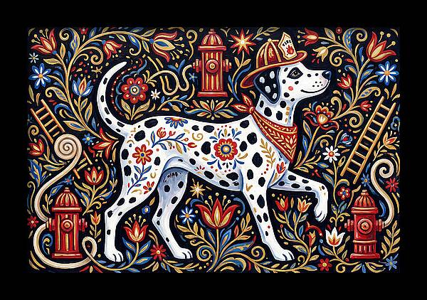 Dalmatian In Floral Splendor
