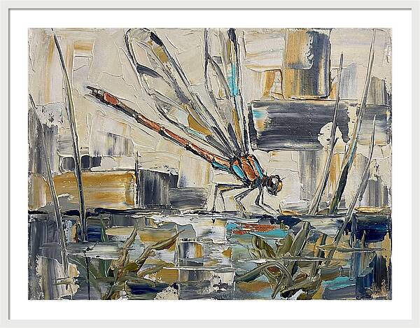 Damselfly In Abstract Harmony