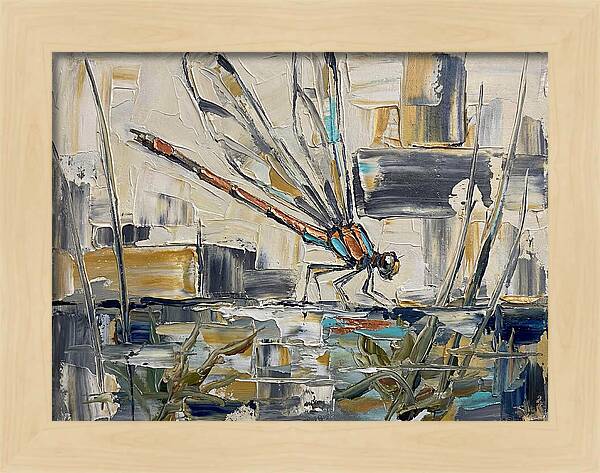 Damselfly In Abstract Harmony