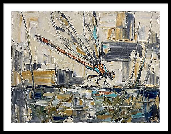 Damselfly In Abstract Harmony