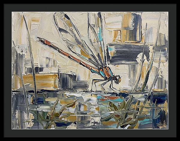 Damselfly In Abstract Harmony