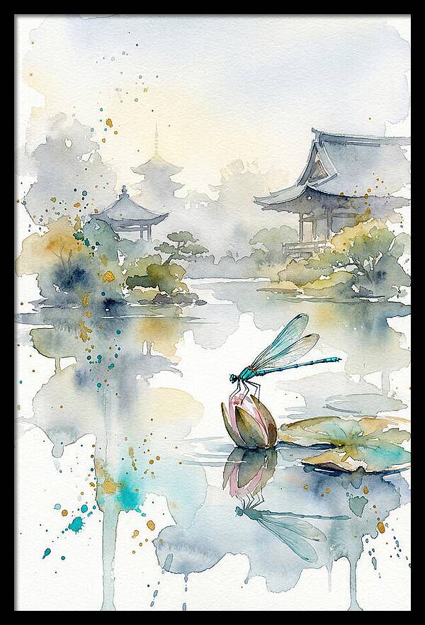 Damselfly On Tranquil Water