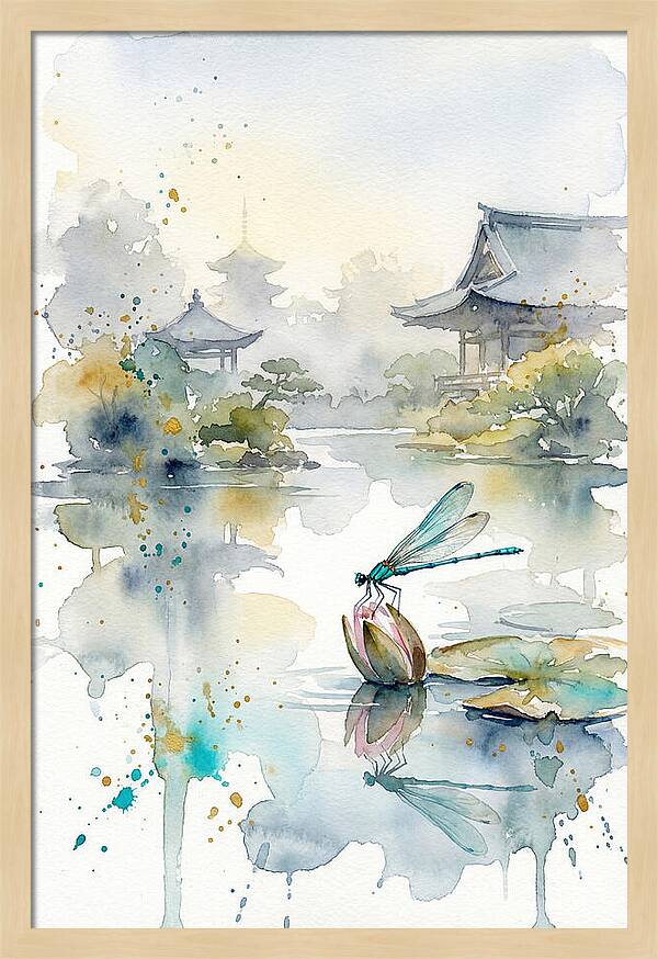 Damselfly On Tranquil Water