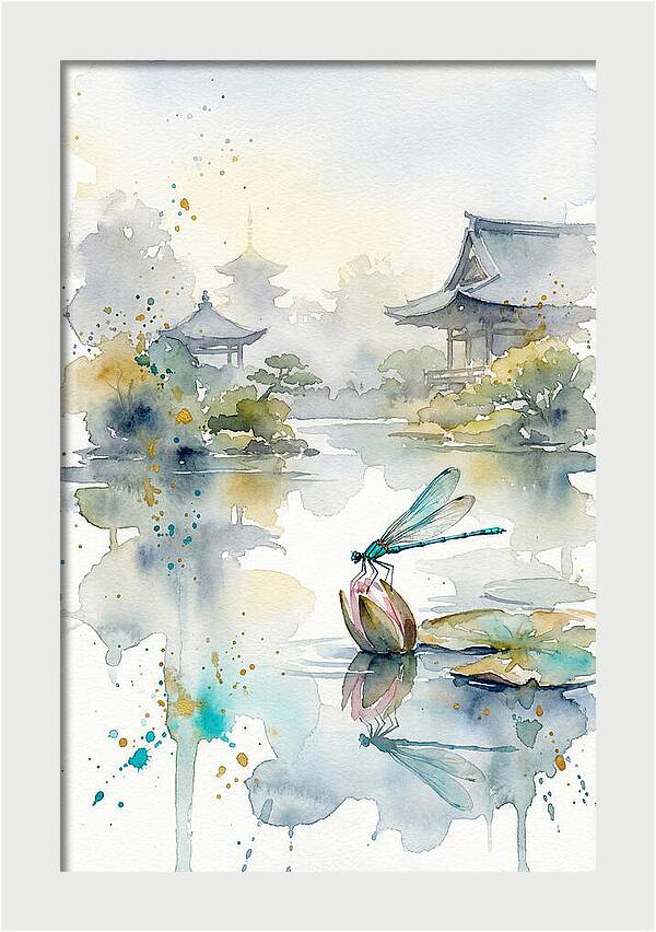 Damselfly On Tranquil Water