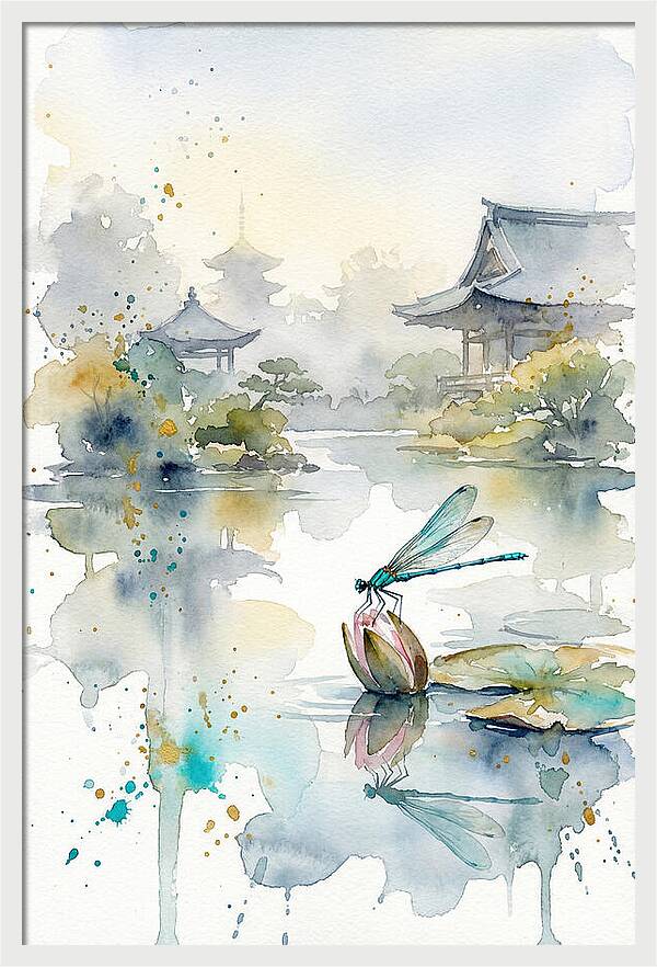 Damselfly On Tranquil Water