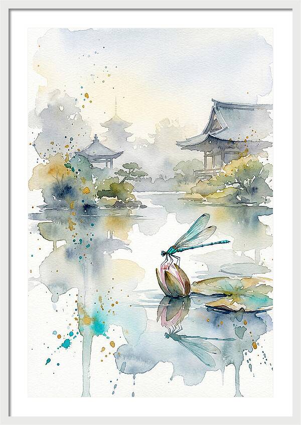 Damselfly On Tranquil Water