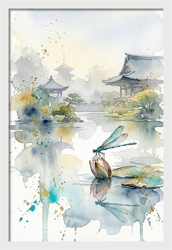 Damselfly On Tranquil Water