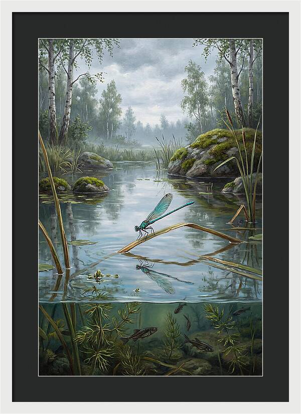 Damselfly On Tranquil Waters