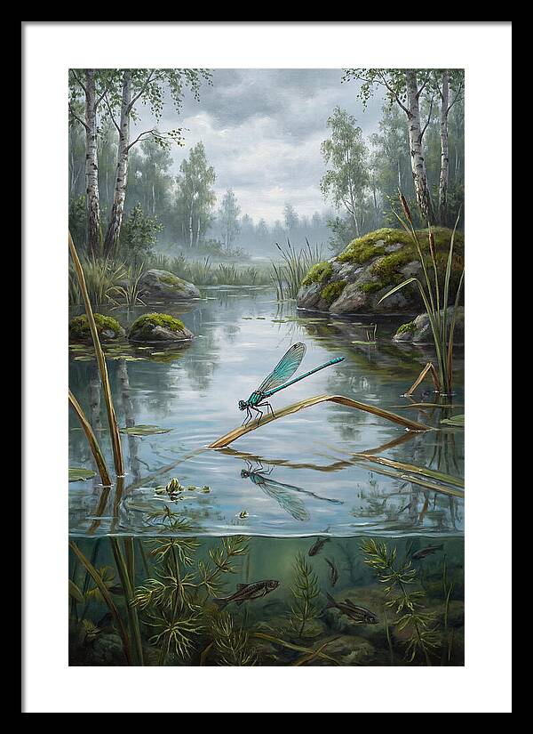 Damselfly On Tranquil Waters