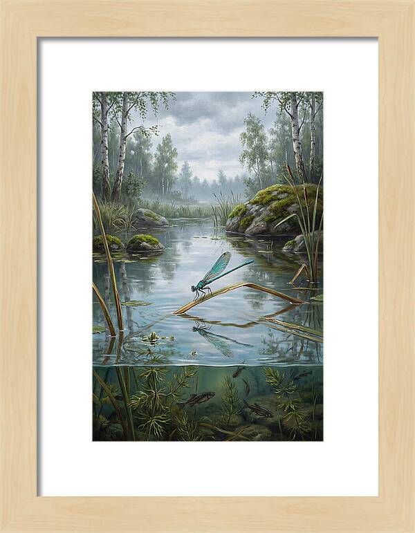 Damselfly On Tranquil Waters