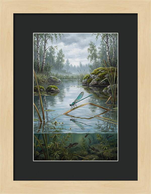 Damselfly On Tranquil Waters