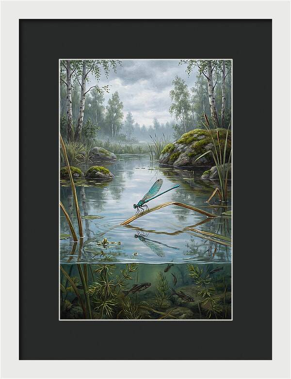 Damselfly On Tranquil Waters