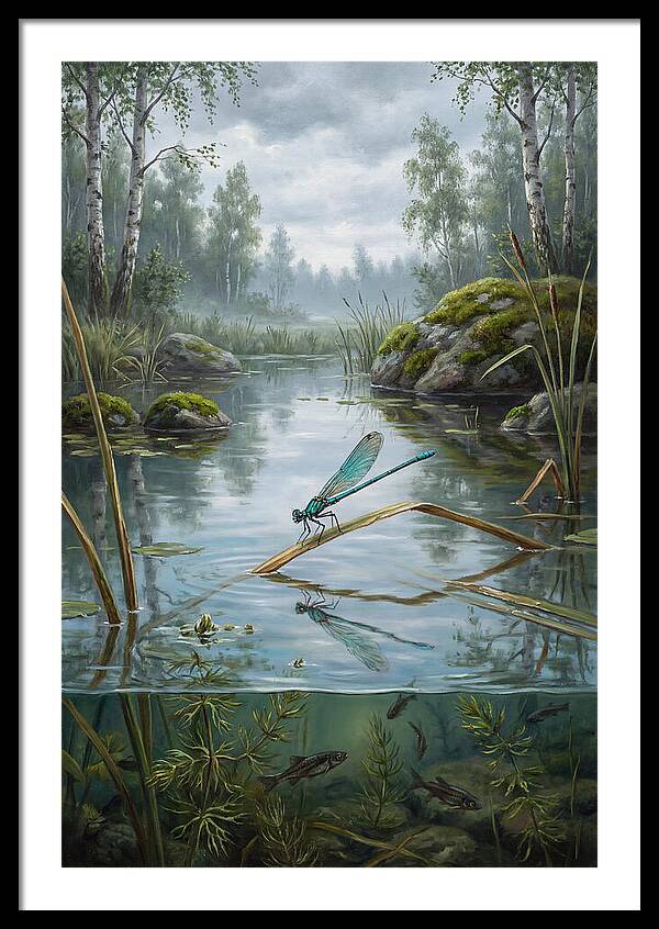 Damselfly On Tranquil Waters