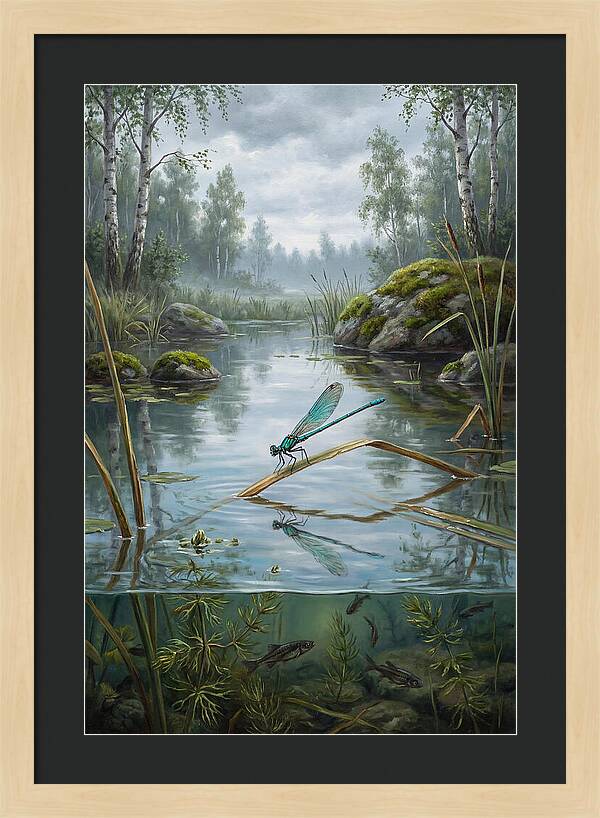 Damselfly On Tranquil Waters