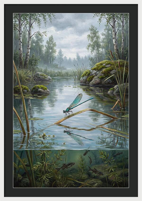 Damselfly On Tranquil Waters