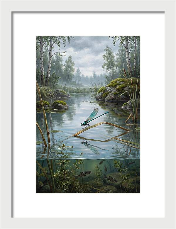 Damselfly On Tranquil Waters