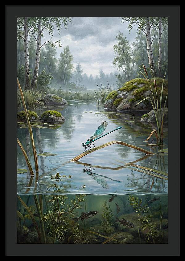 Damselfly On Tranquil Waters
