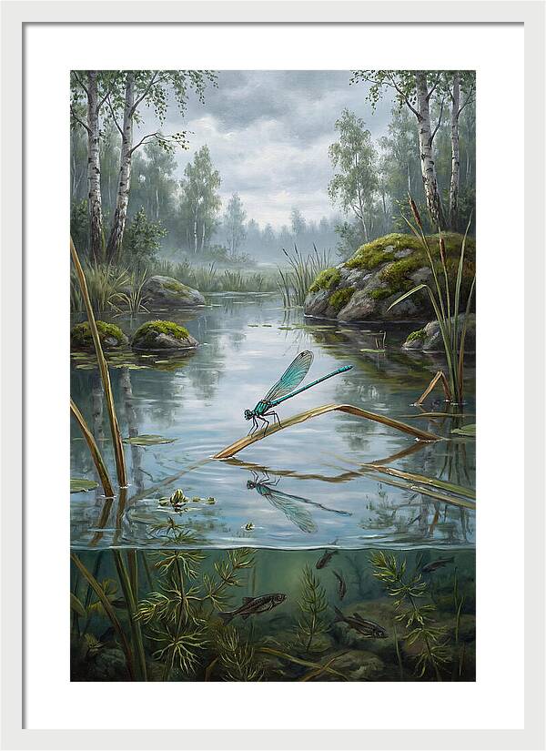 Damselfly On Tranquil Waters