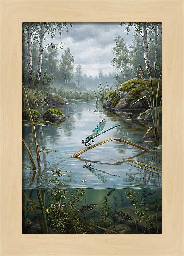 Damselfly On Tranquil Waters