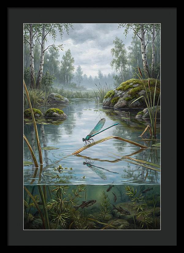 Damselfly On Tranquil Waters