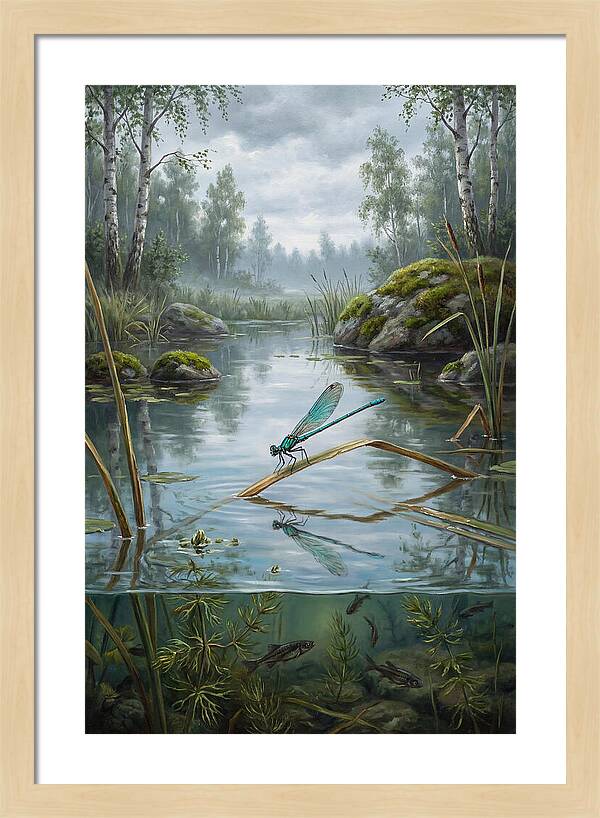 Damselfly On Tranquil Waters