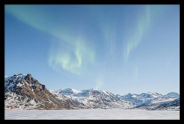 Dancing Aurora Borealis Over Mountains