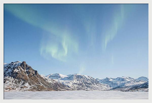 Dancing Aurora Borealis Over Mountains