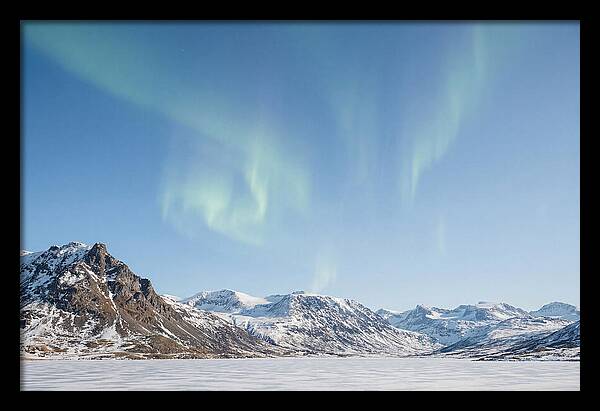 Dancing Aurora Borealis Over Mountains