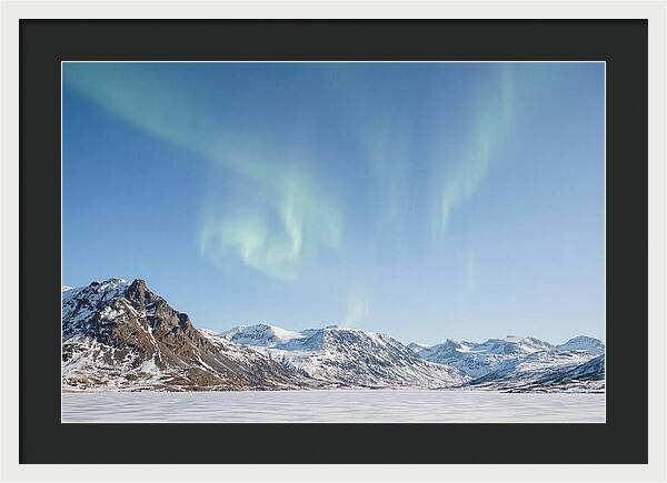 Dancing Aurora Borealis Over Mountains