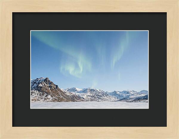 Dancing Aurora Borealis Over Mountains