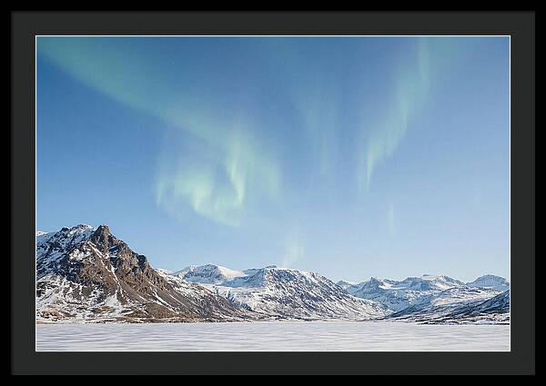 Dancing Aurora Borealis Over Mountains