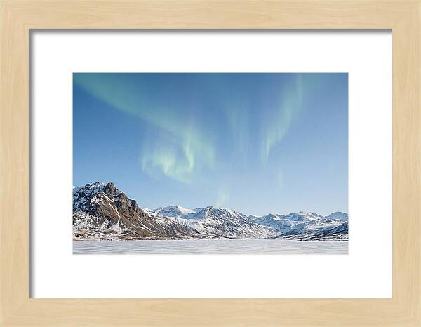 Dancing Aurora Borealis Over Mountains