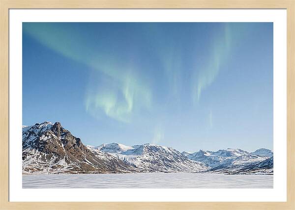 Dancing Aurora Borealis Over Mountains