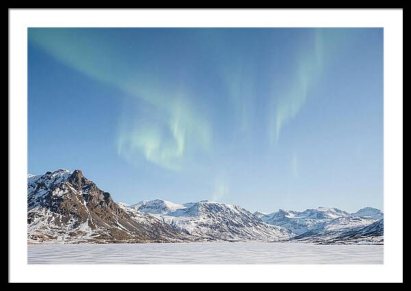Dancing Aurora Borealis Over Mountains