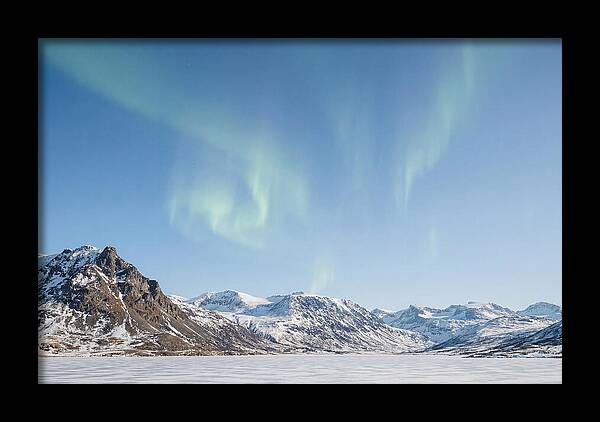 Dancing Aurora Borealis Over Mountains