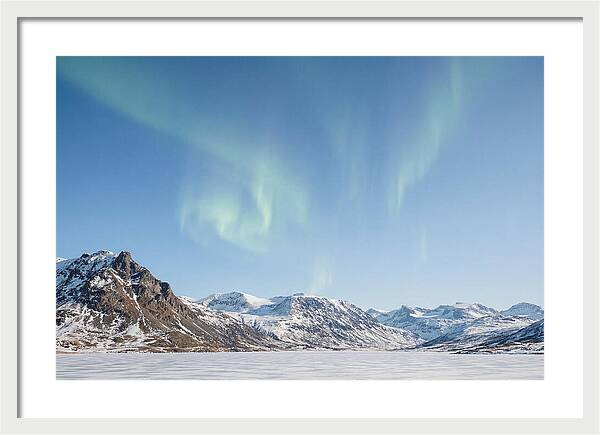 Dancing Aurora Borealis Over Mountains