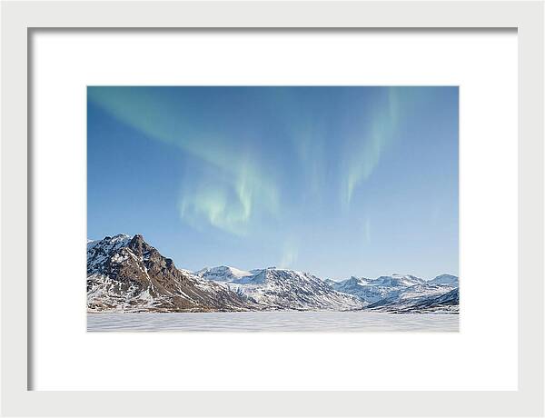 Dancing Aurora Borealis Over Mountains