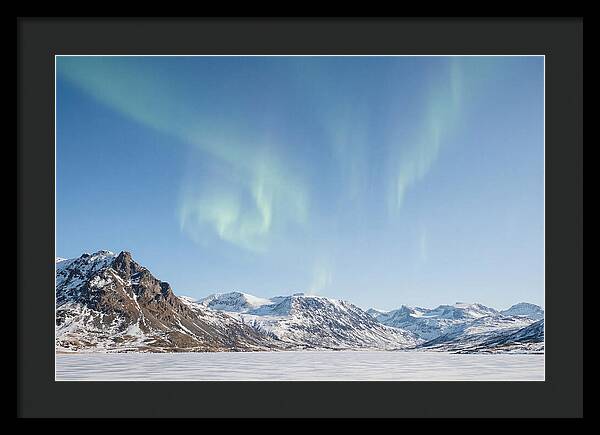 Dancing Aurora Borealis Over Mountains